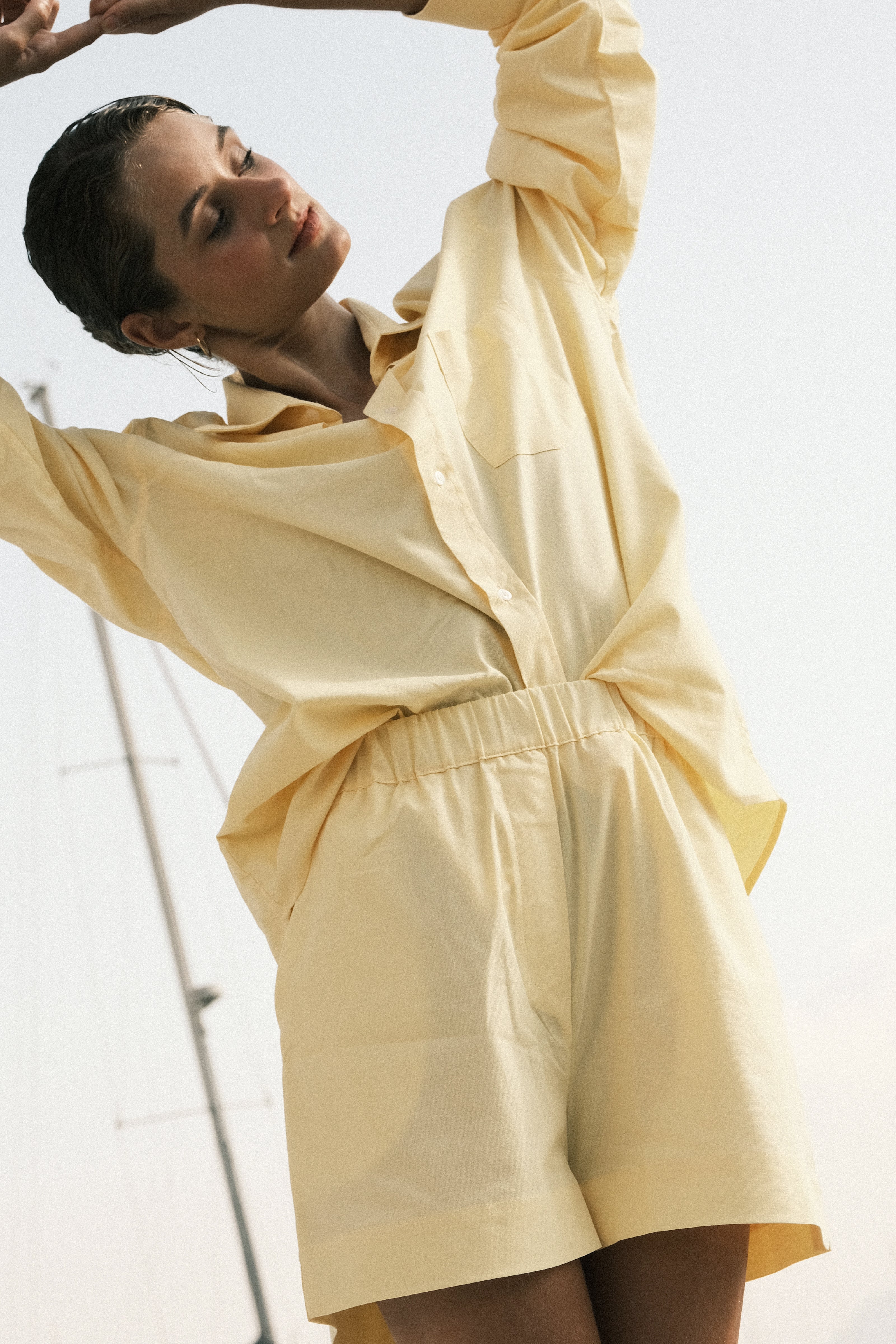 Short Amarelo Butter 100% Algodão