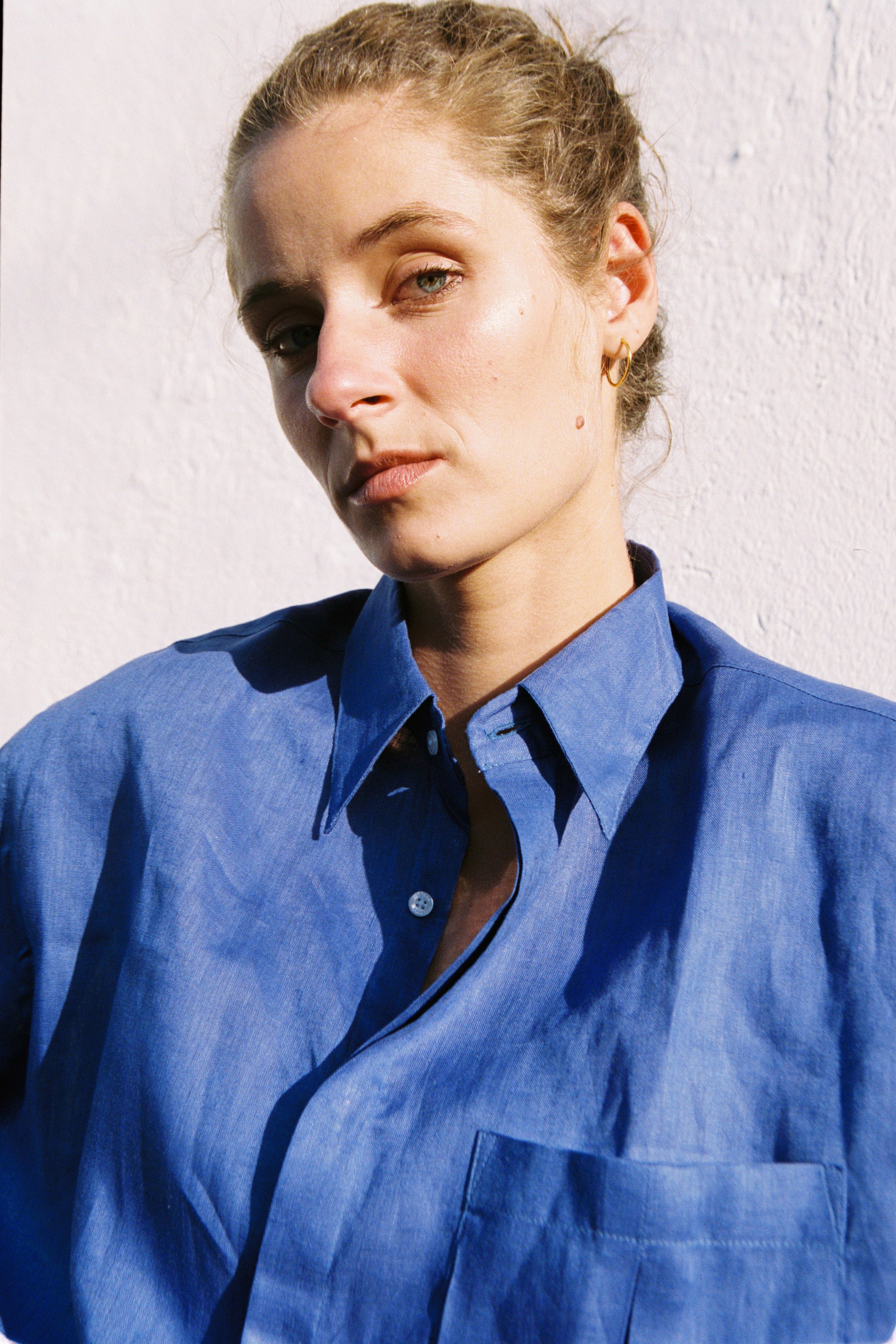 Camisa 100% Linho Azul Royal Thomaz