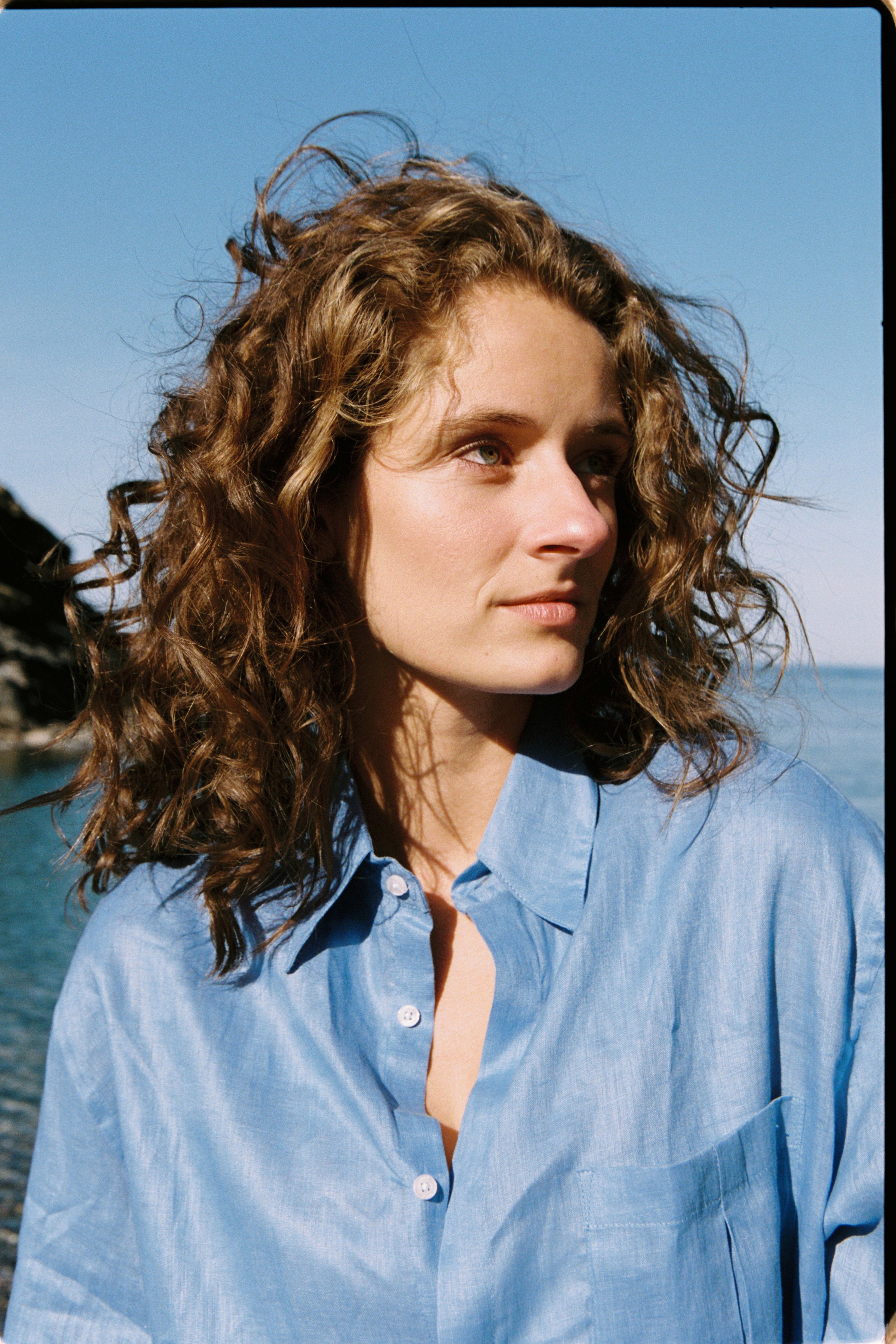 Camisa 100% Linho Azul Celeste Cerúleo Thomaz