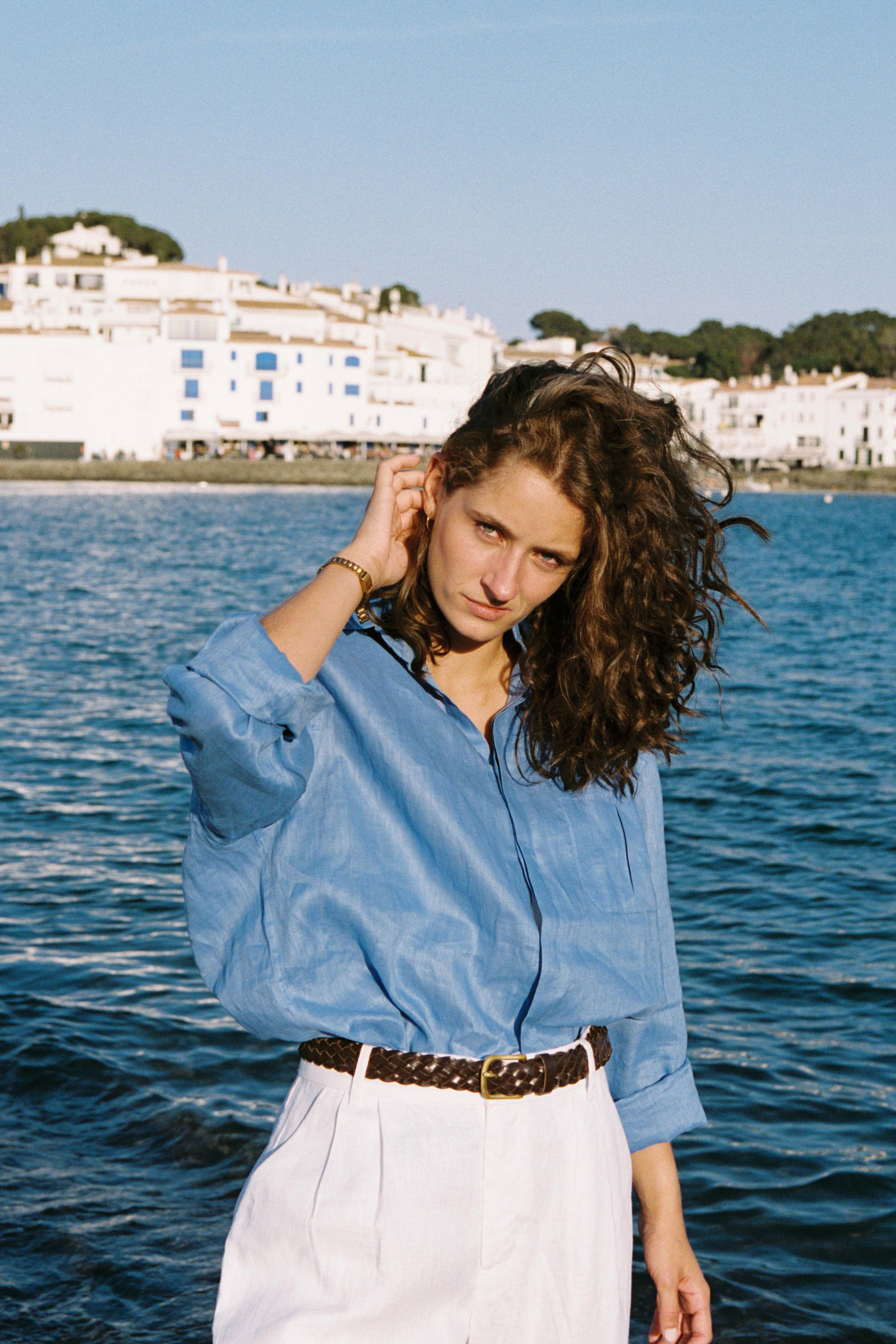 Camisa 100% Linho Azul Celeste Cerúleo Thomaz
