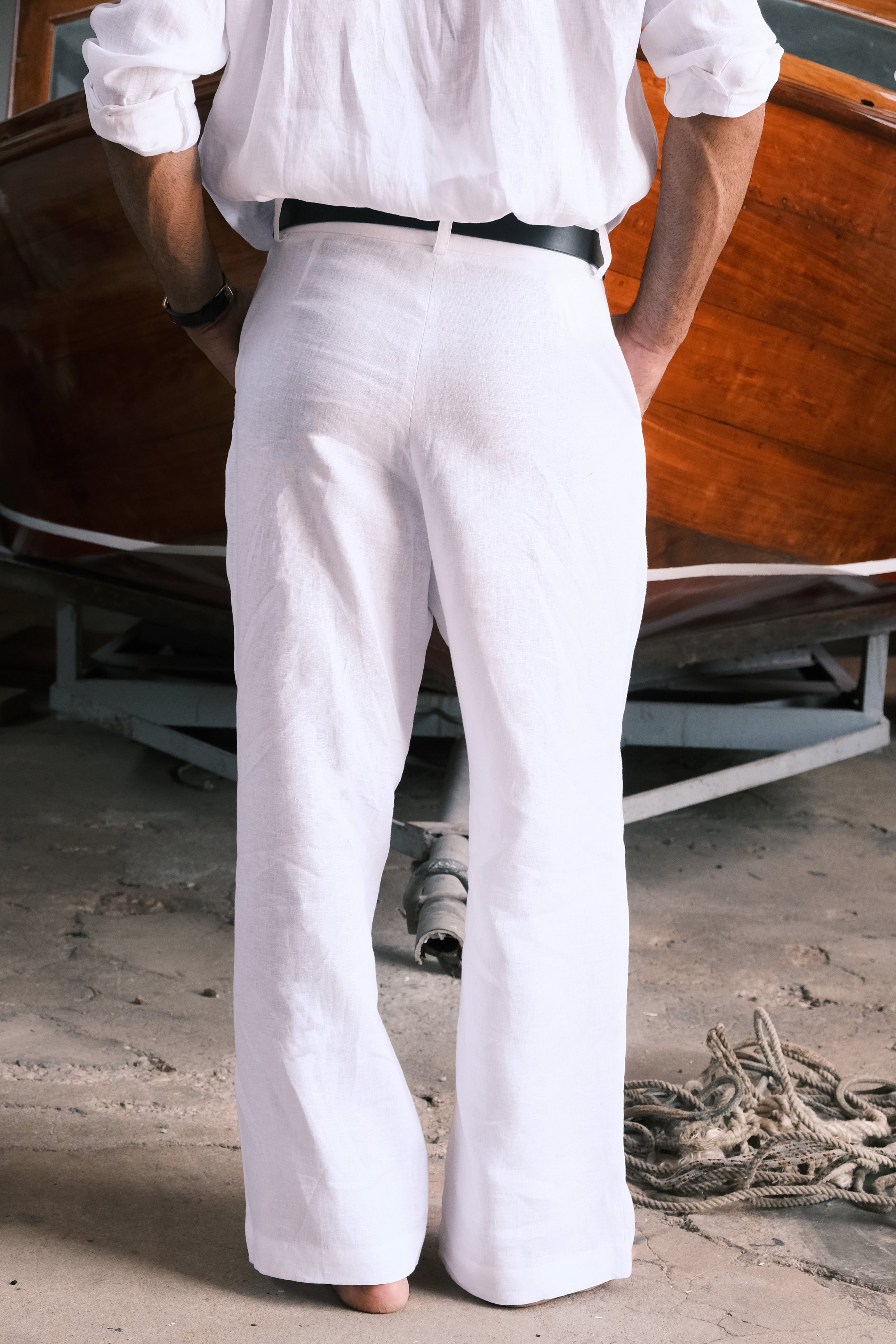 Calça Social 100% Linho Branco