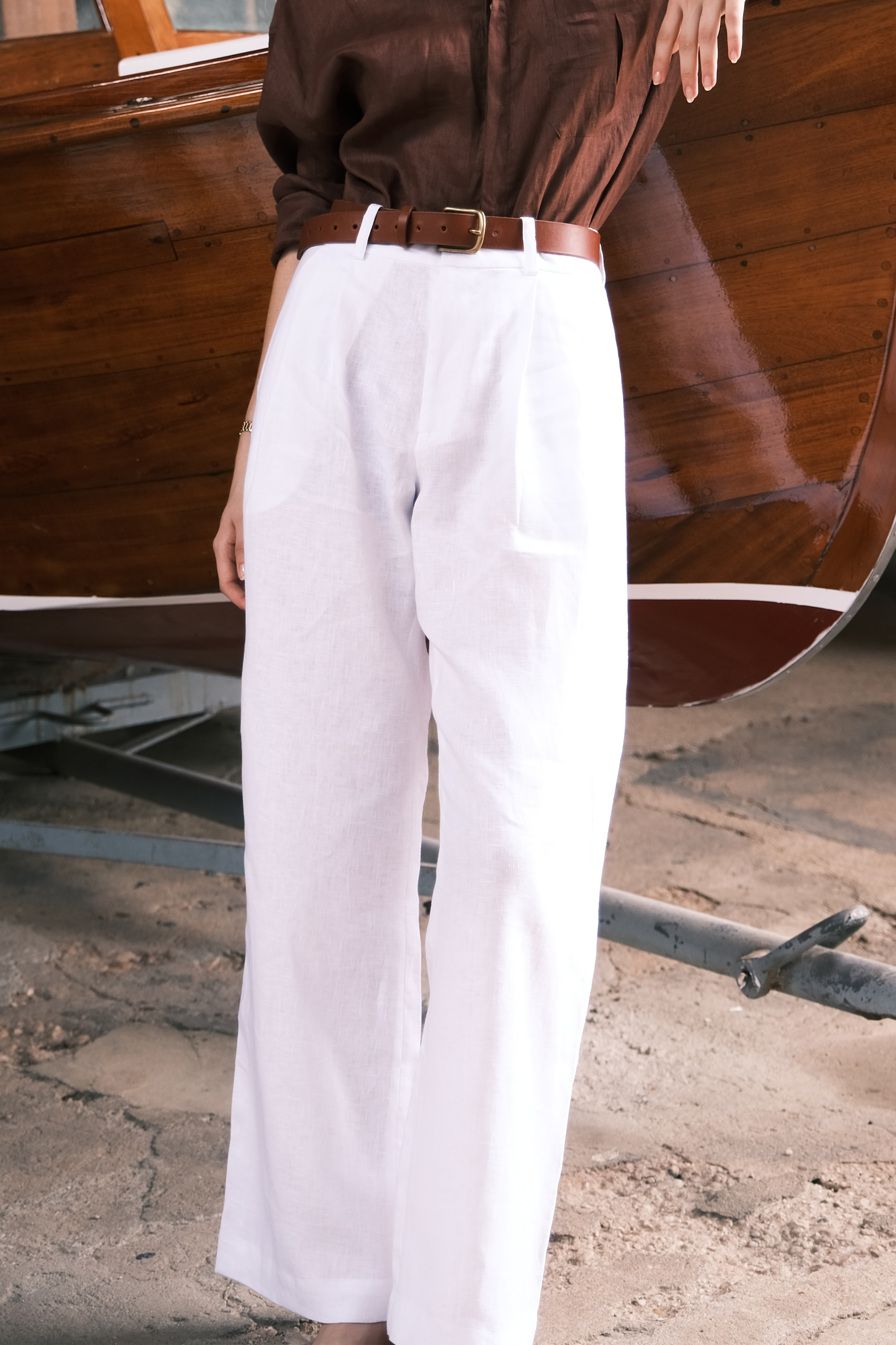 Calça Social 100% Linho Branco