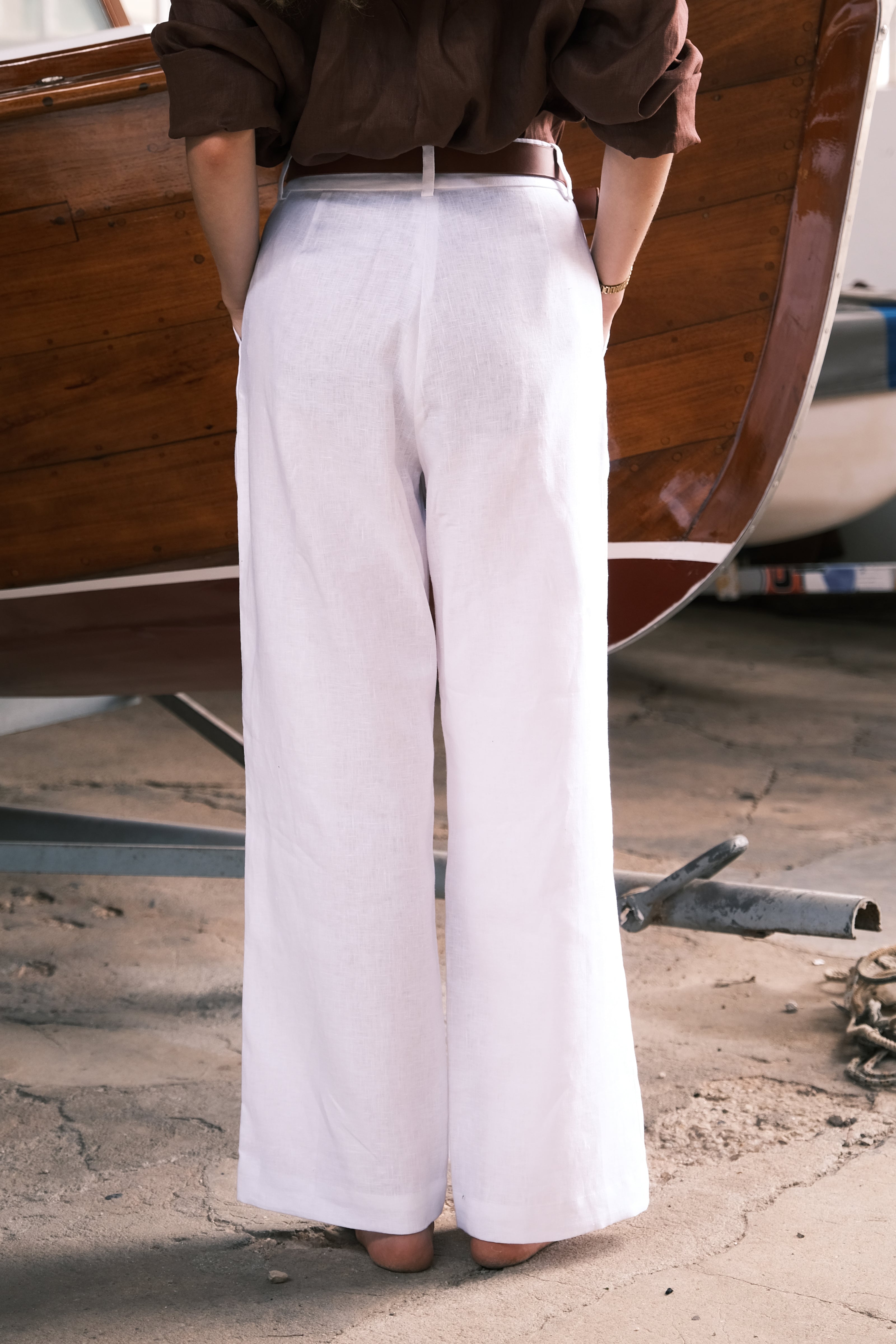 Calça Social 100% Linho Branco