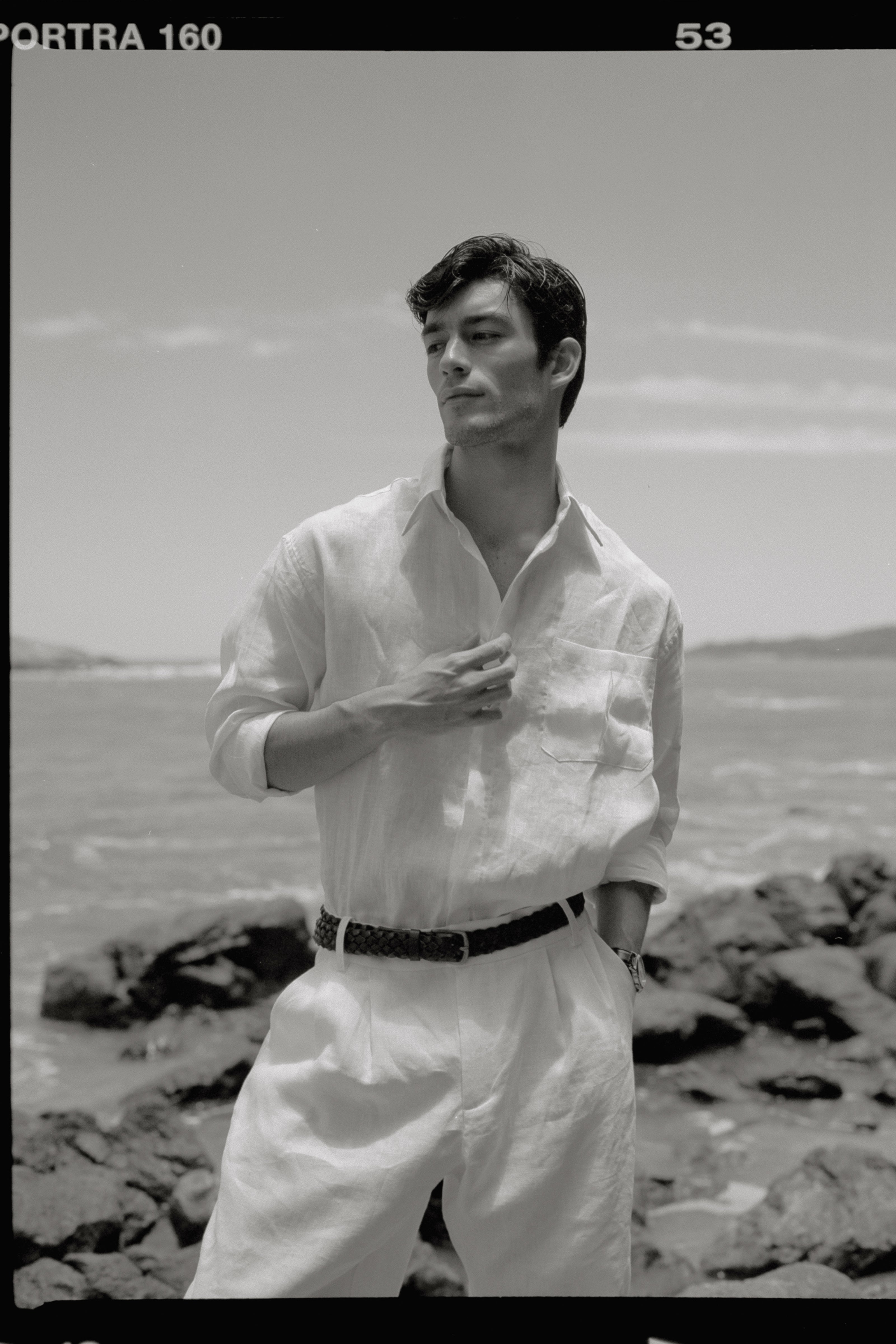 Camisa 100% Lino Blanca Thomaz