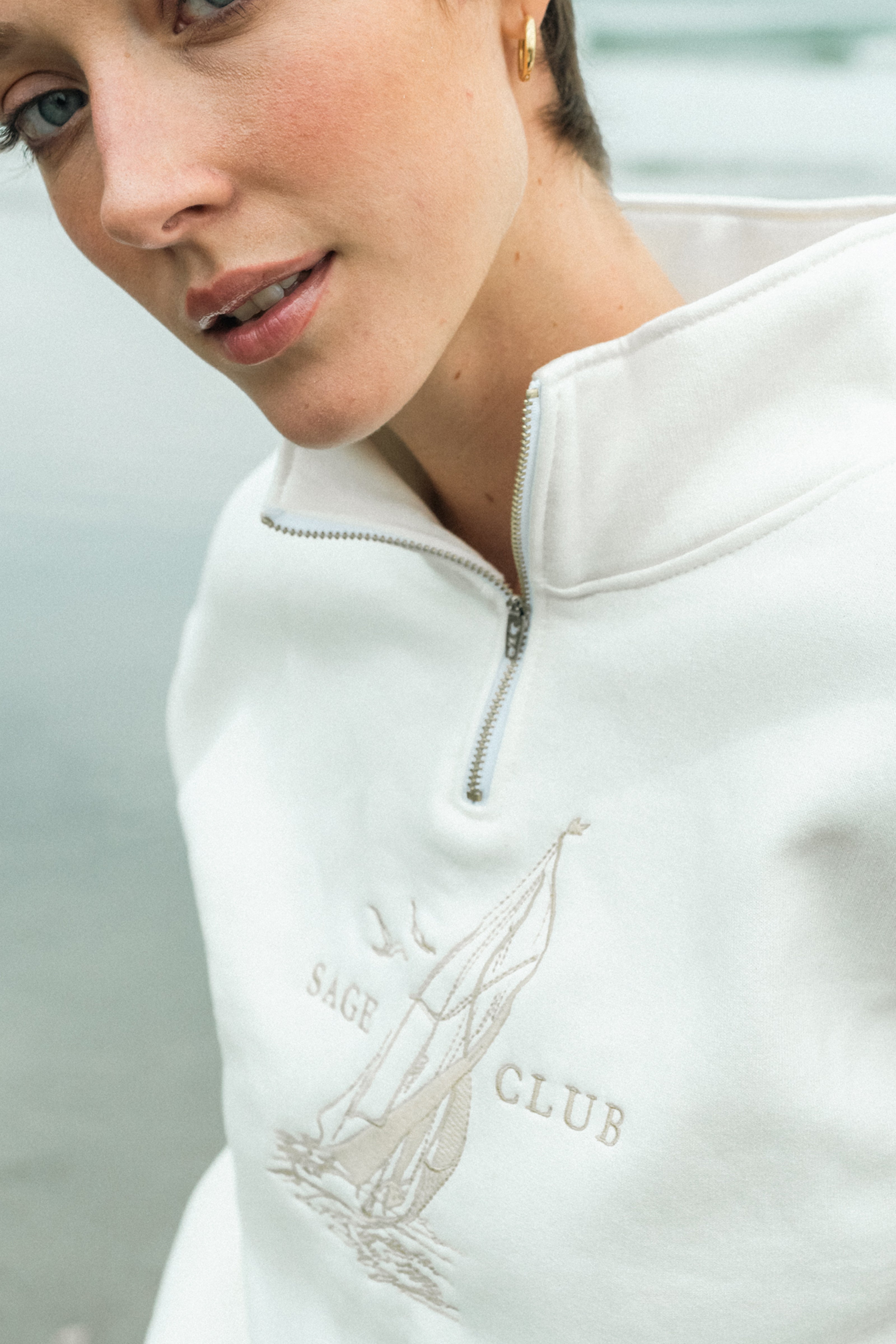 Moletom Bordado Náutico Off-White