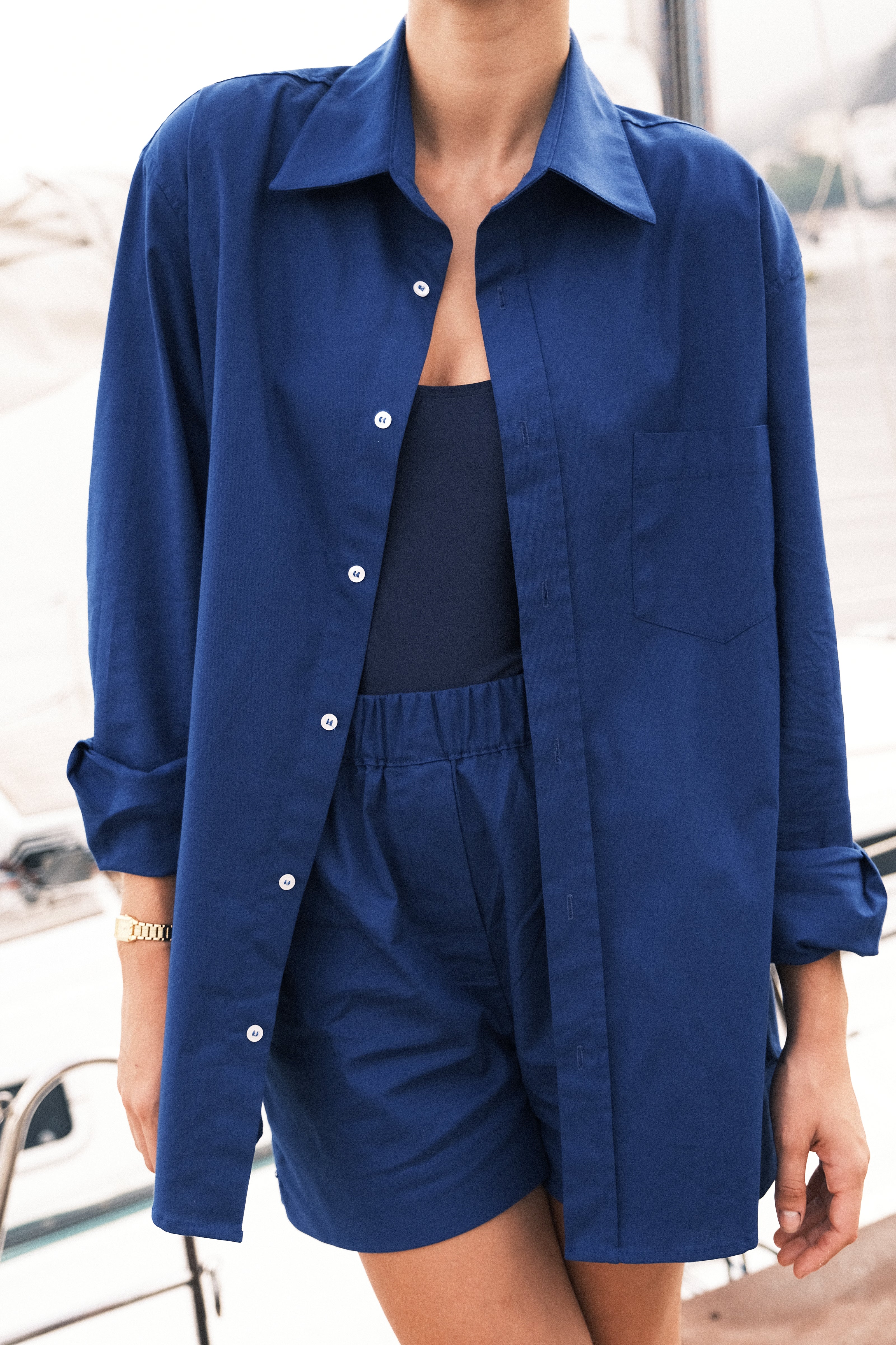 Camisa Azul Royal 100% Algodão