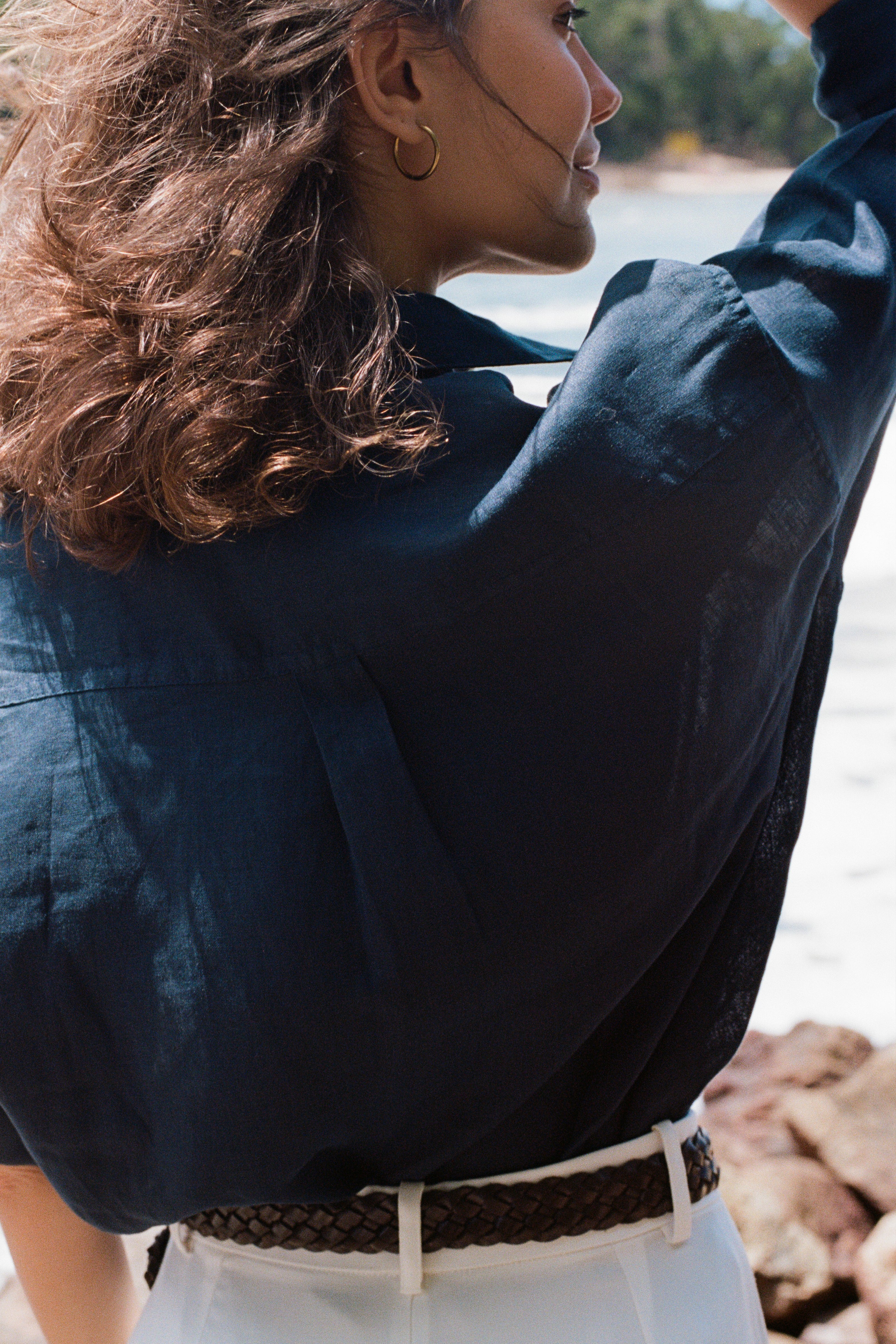 Camisa 100% Linho Azul Marinho Thomaz