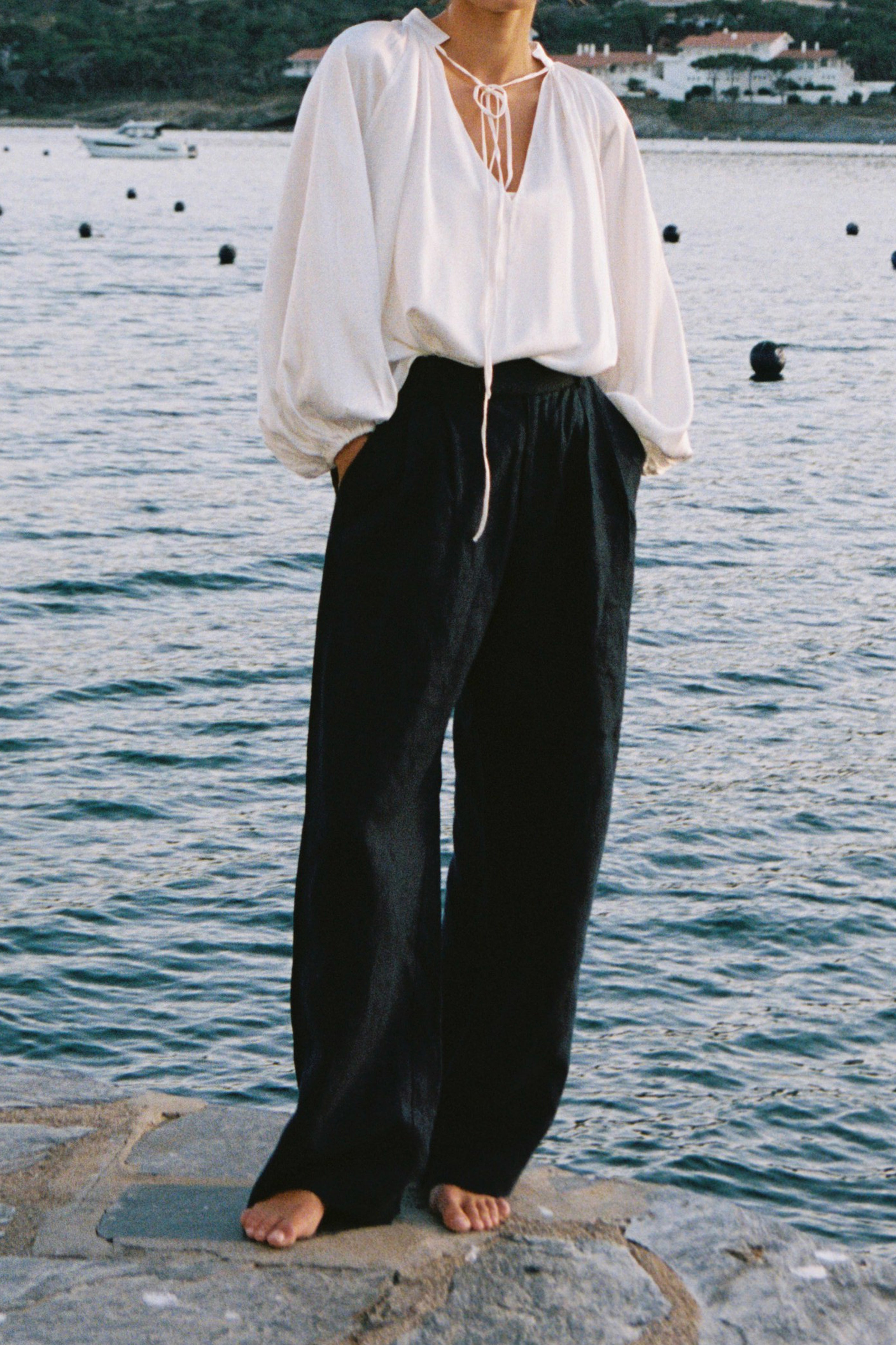 Bata Fluida Cetim Viscose Branca