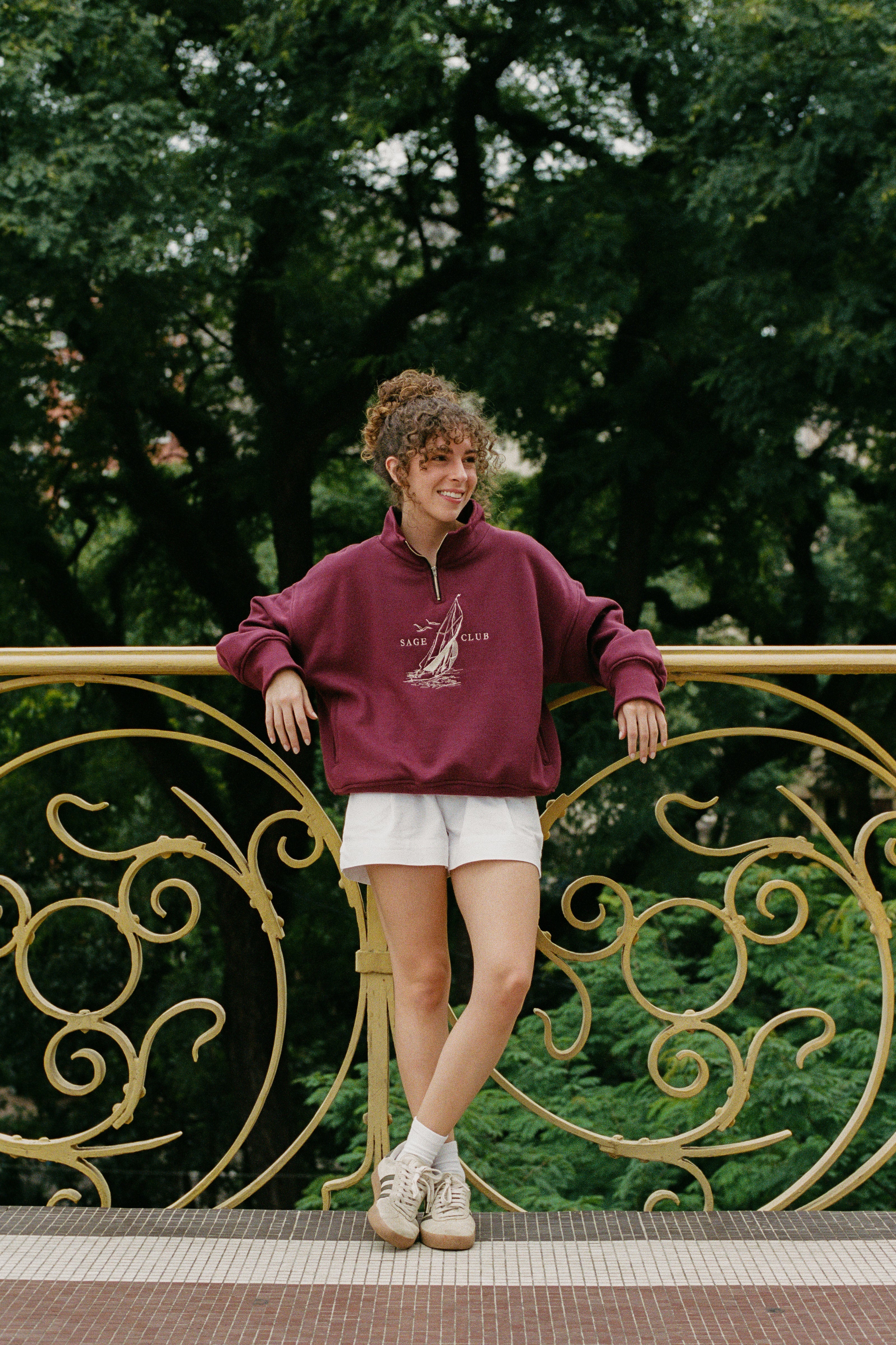 Sudadera Bordada Náutica Burdeos