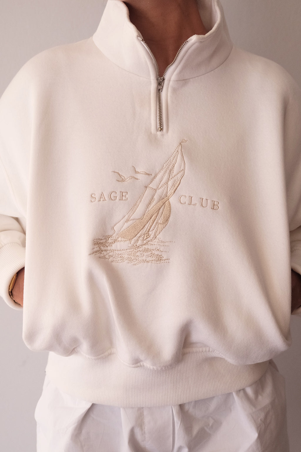 Moletom Bordado Náutico Off-White