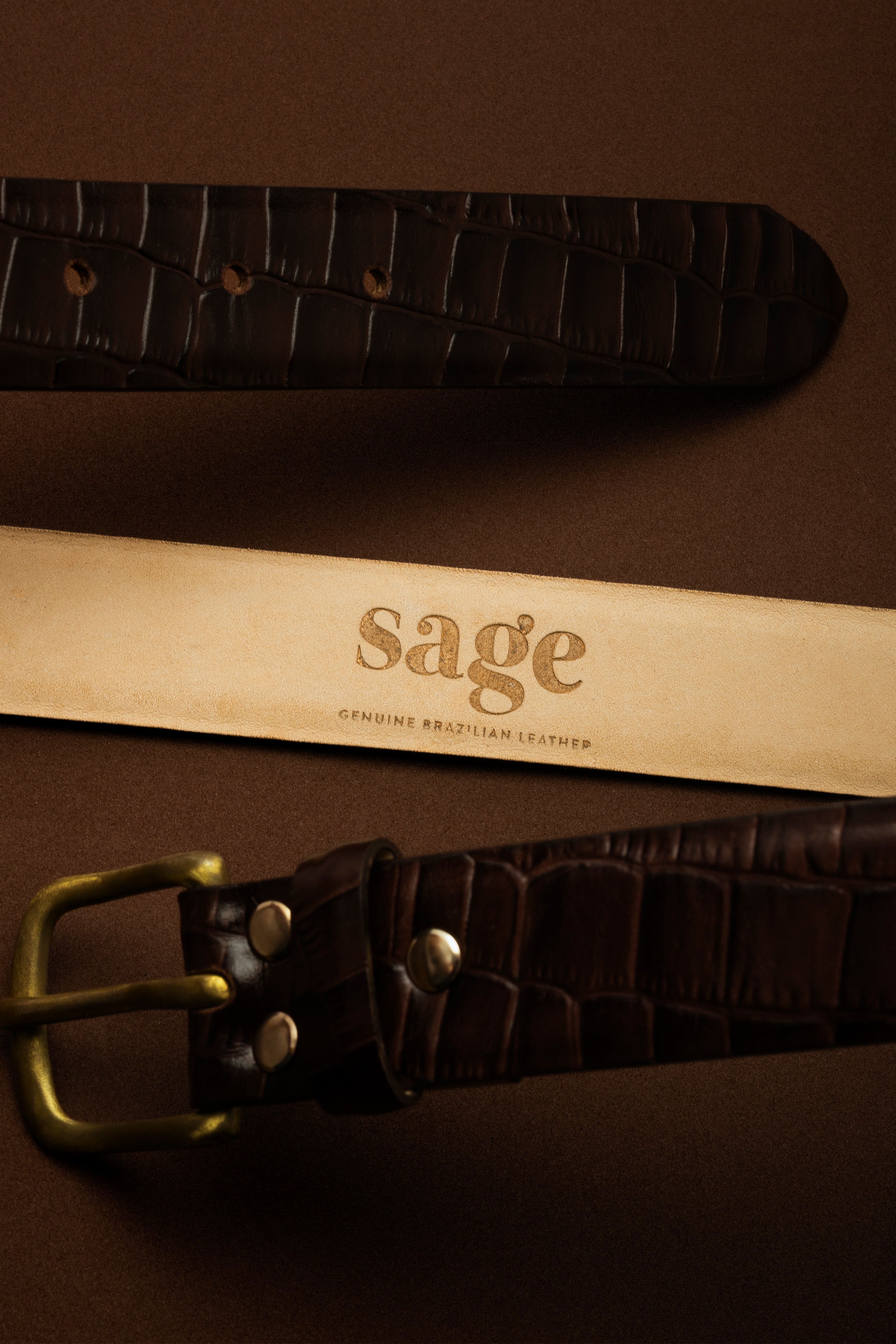 Cinto 100% Couro Croco Unissex