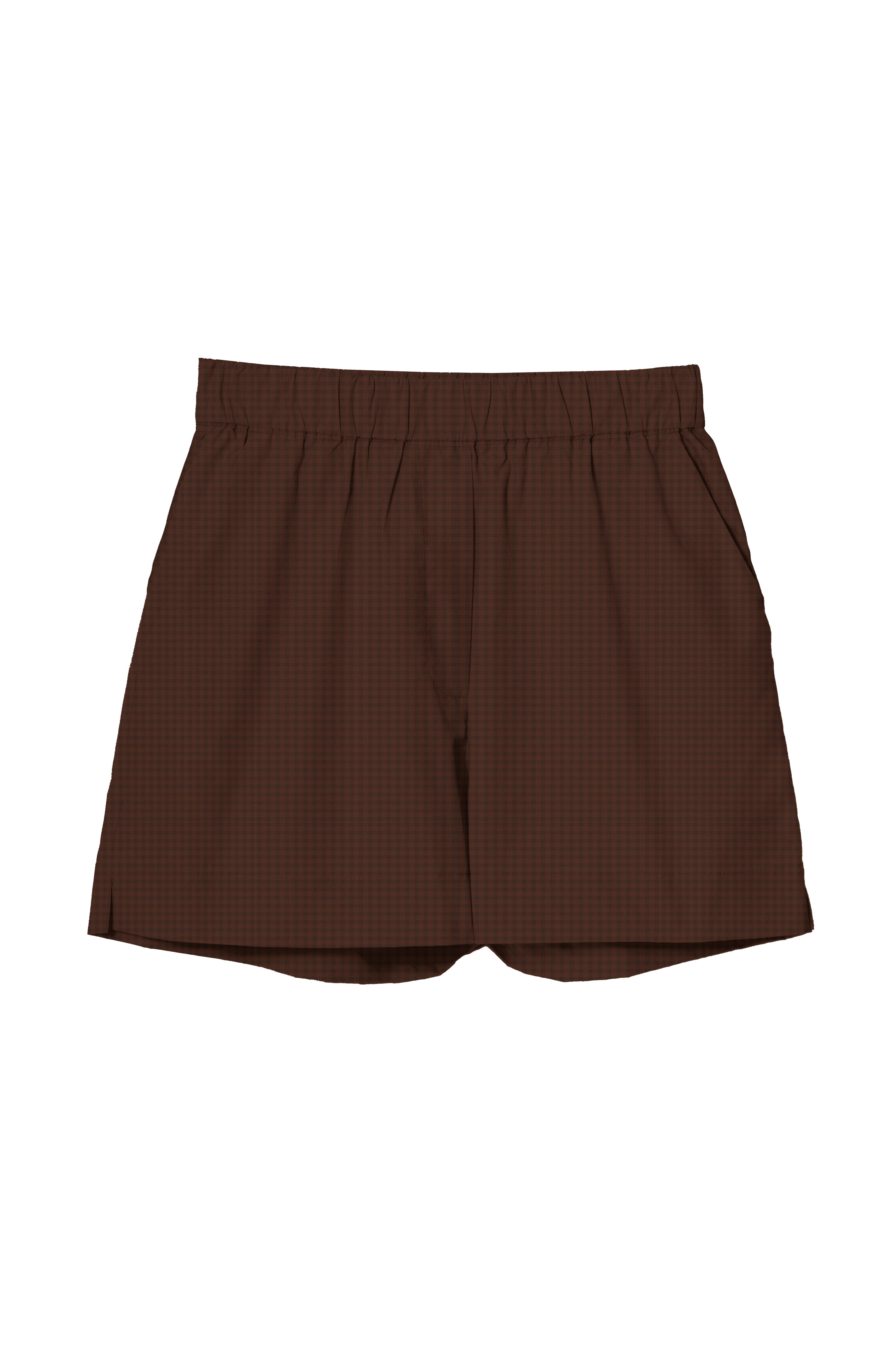 Short Xadrez Marrom 100% Algodão