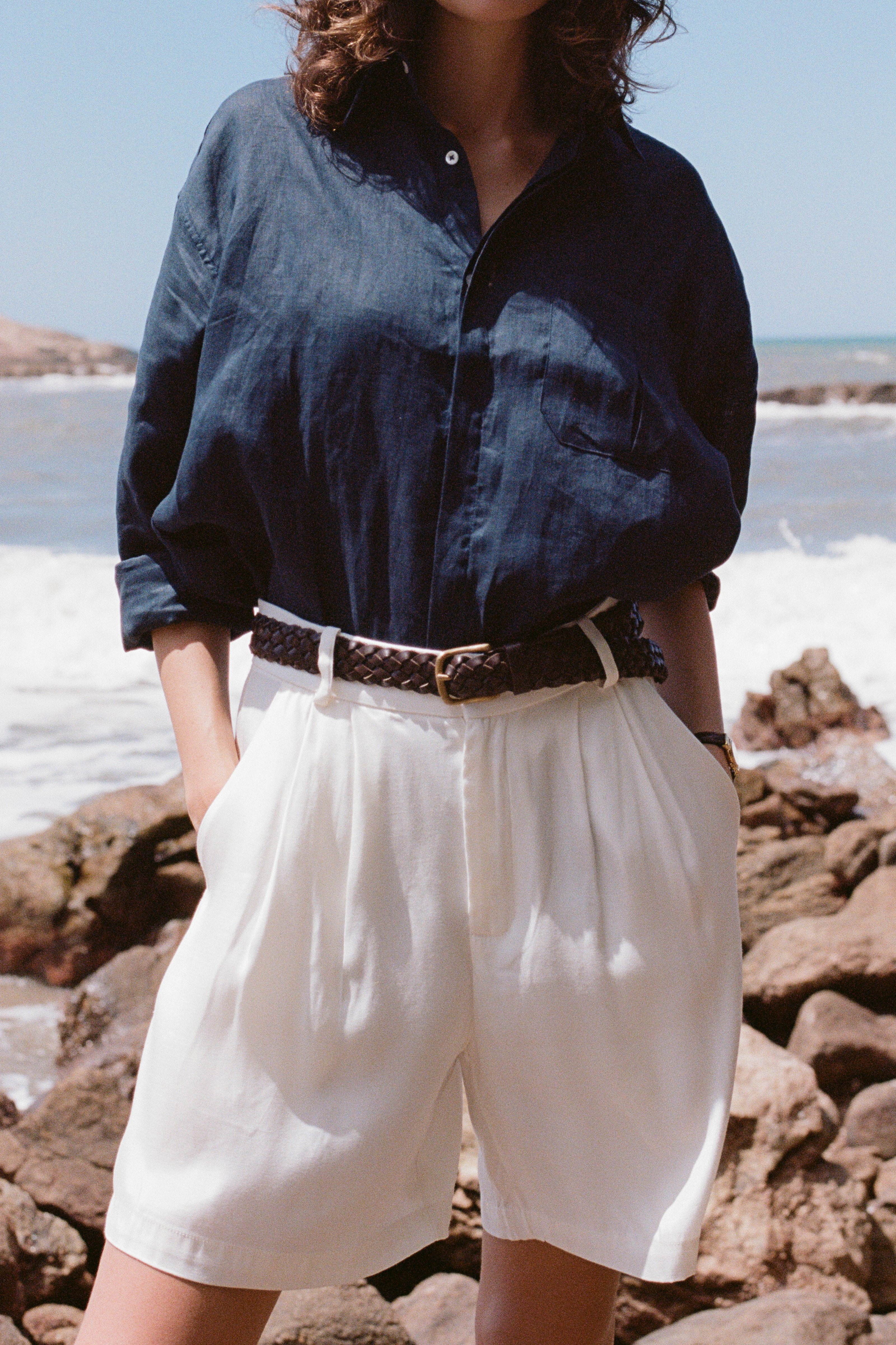 Camisa 100% Linho Azul Marinho Thomaz