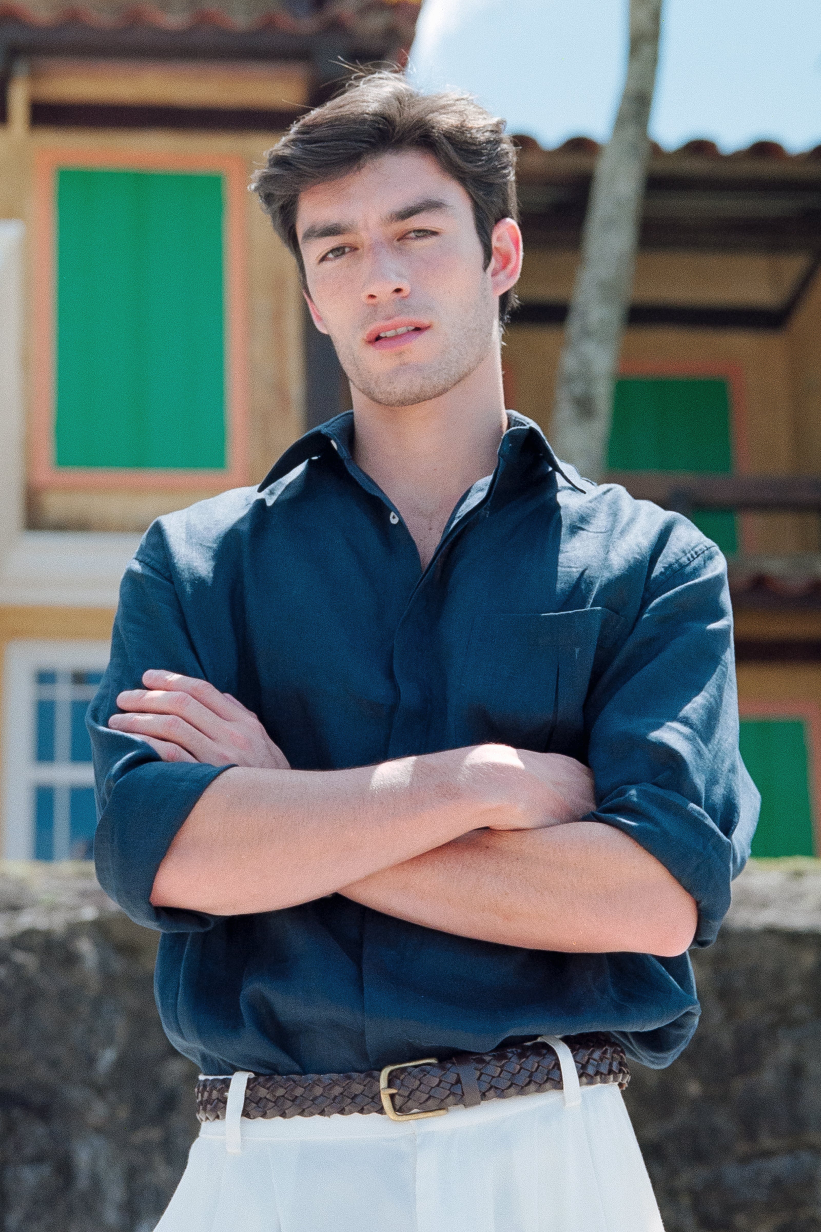 Camisa 100% Linho Azul Marinho Thomaz