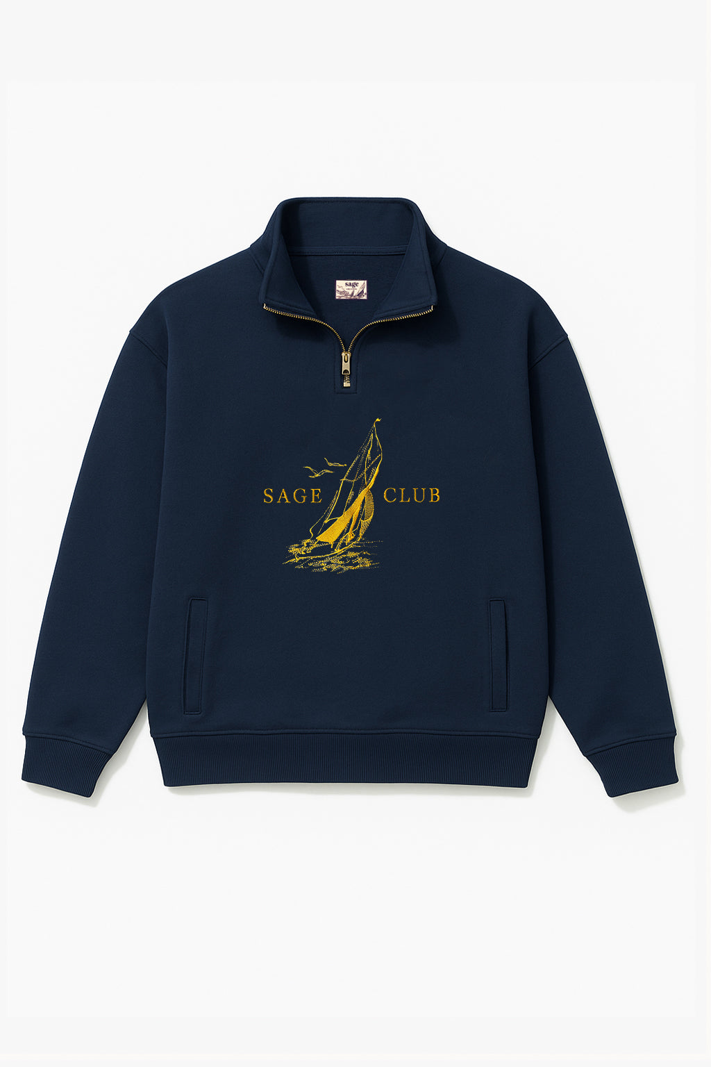 Moletom Bordado Náutico Azul Marinho