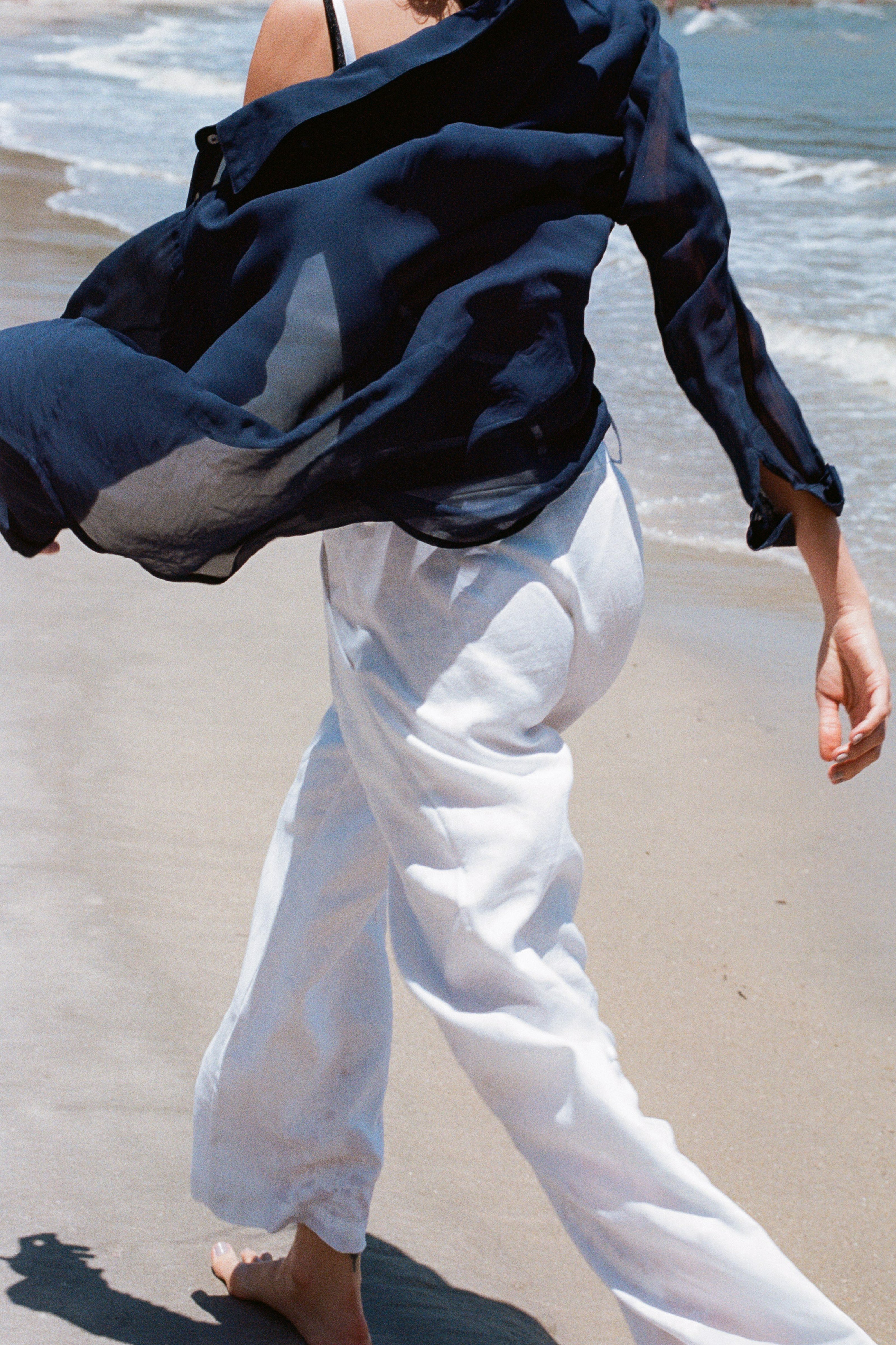 Camisa Fluida Azul Marinho