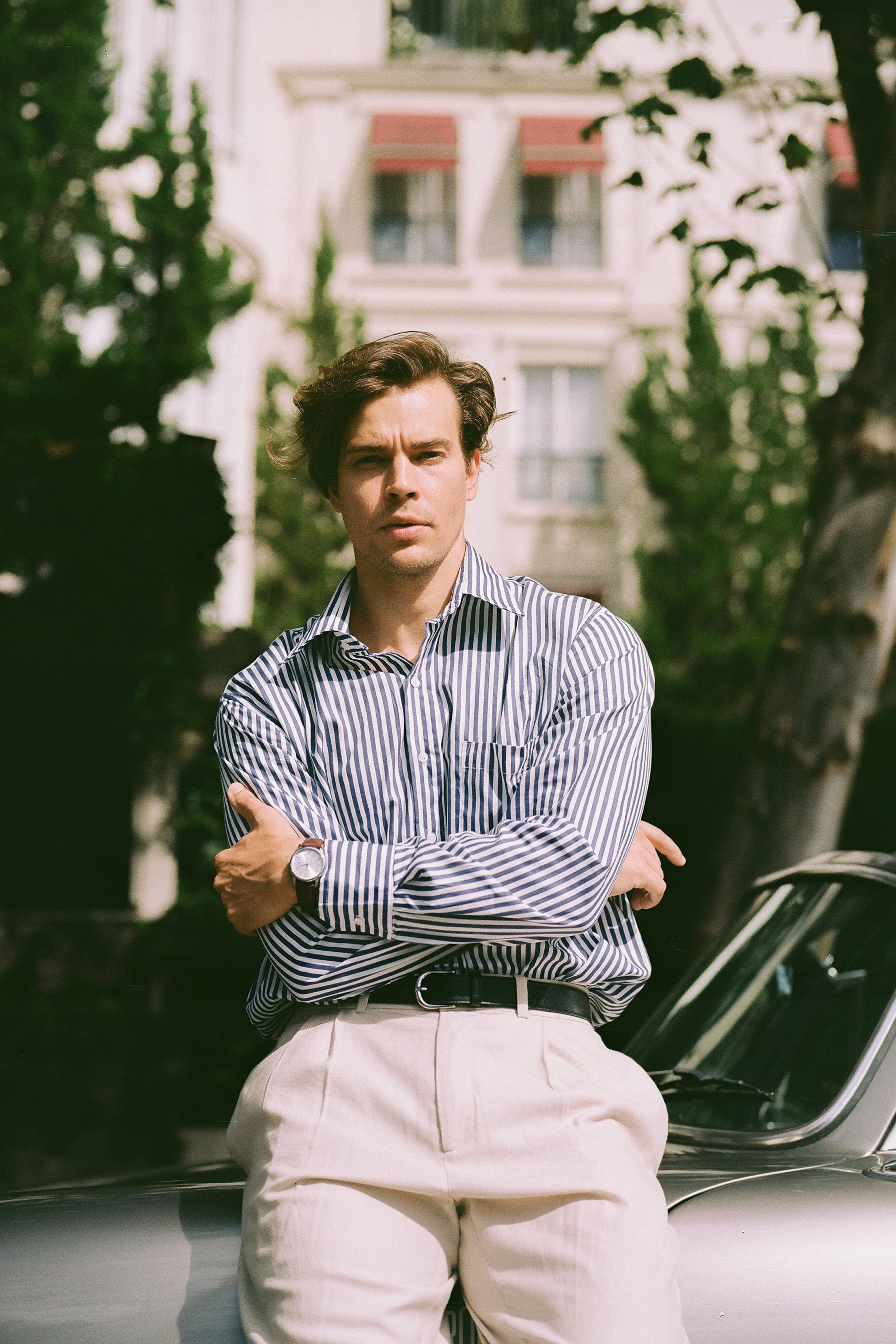 Camisa 100% Algodão Pima Listras Azul