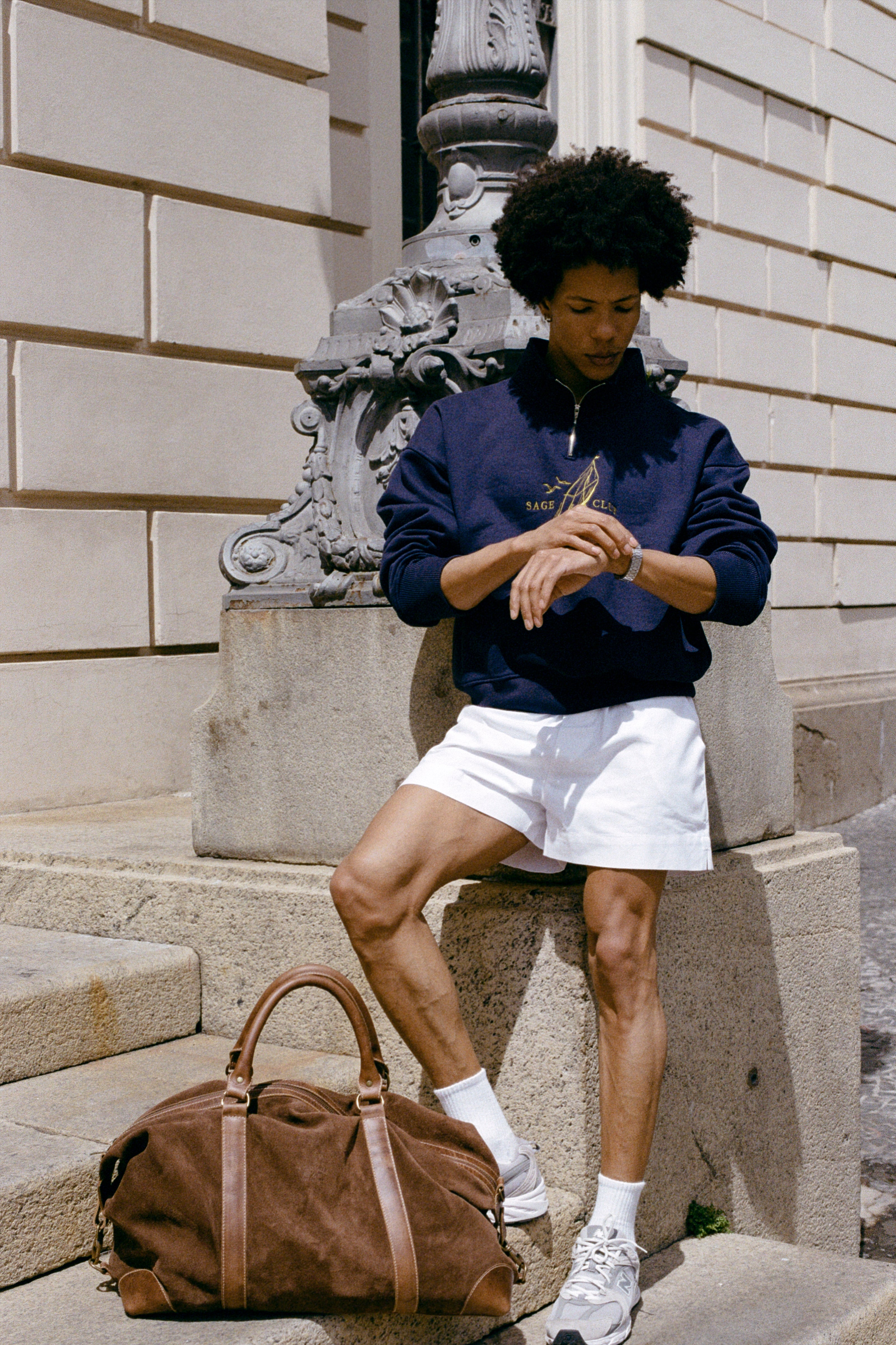 Moletom Bordado Náutico Azul Marinho